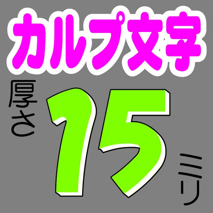 250mm角（1文字）看板 立体文字 15ミリカルプ切り文字 : karupu154