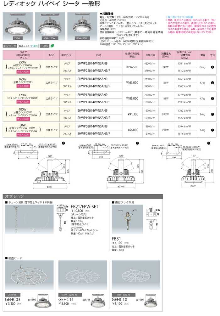 岩崎電気 EHWP10014W/NSAN9 高天井用照明 レディオック ハイベイ