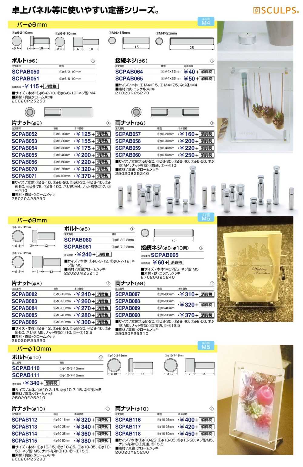 サイン インフォメーション サインパネル用ナット ビス スカルプスシリーズ