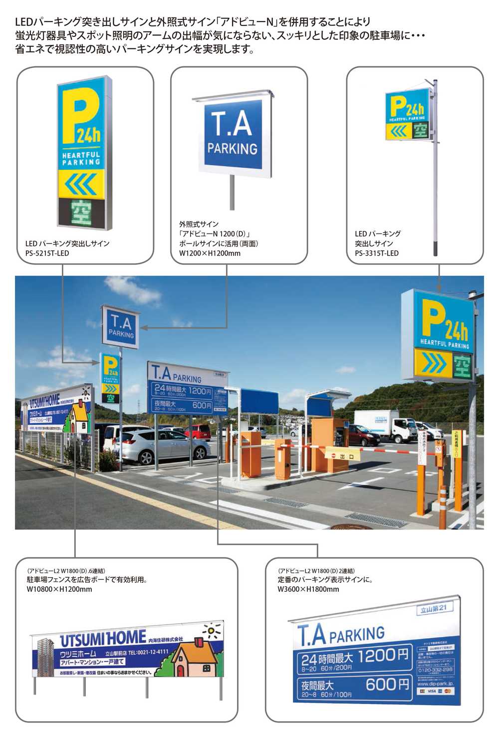 LED空満パーキングサイン W900×H900 タテヤマアドバンス PS-3315T-LED