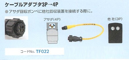 アサダ ケーブルアダプタ 3P→4P TF022 :tf022:かんだ! Yahoo!店