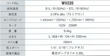 Asada アサダ 真空ポンプ 2CFM Eco WV220 かんだ！