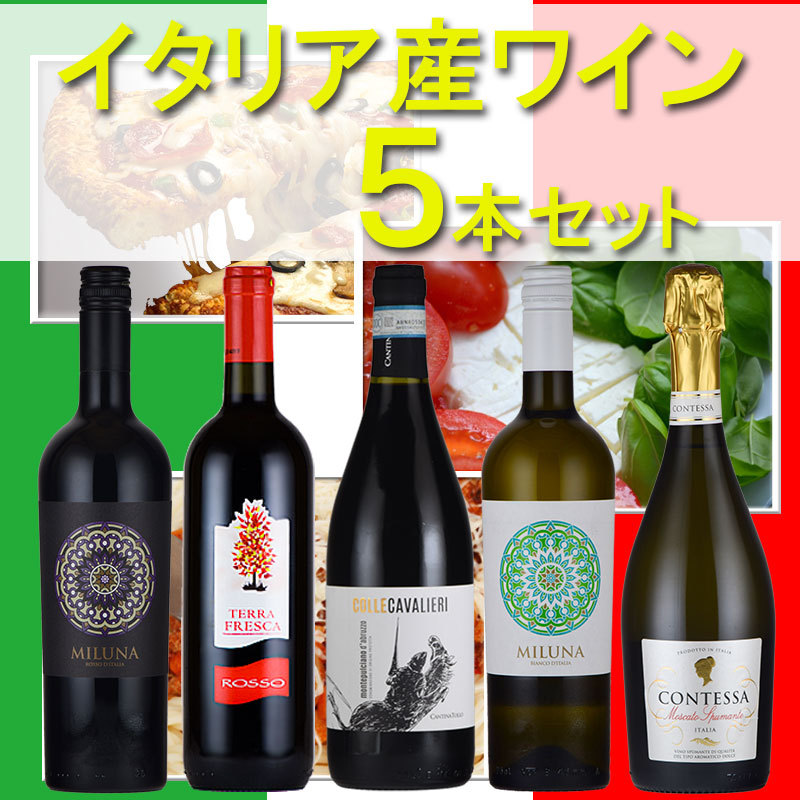 ワイン ワインセット イタリアスパークリング 白 5本セット