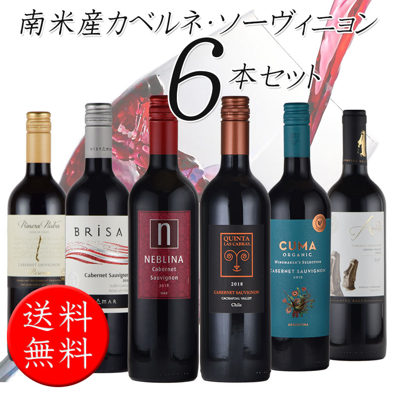 赤ワインセット 南米産カベルネ・ソーヴィニョン６本セット チリ アルゼンチン wine set お中元 :10000698:神田商店 通販  