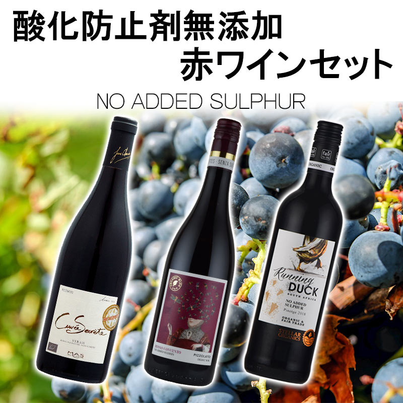 全て 酸化防止剤 保存料 無添加 ワインセット ３本 無添加ワインリスト