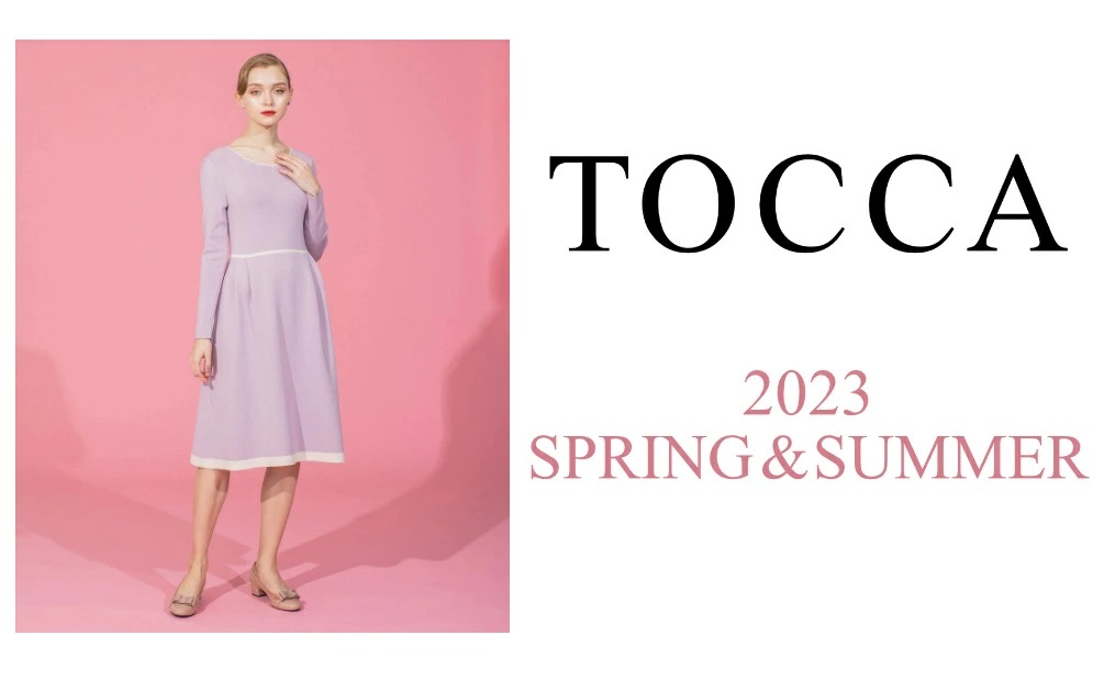 【2023年春夏】 トッカ ワンピース 洗える TOCCA CLOUDY KNIT DRESS ニットドレス ネイビー系 正規品