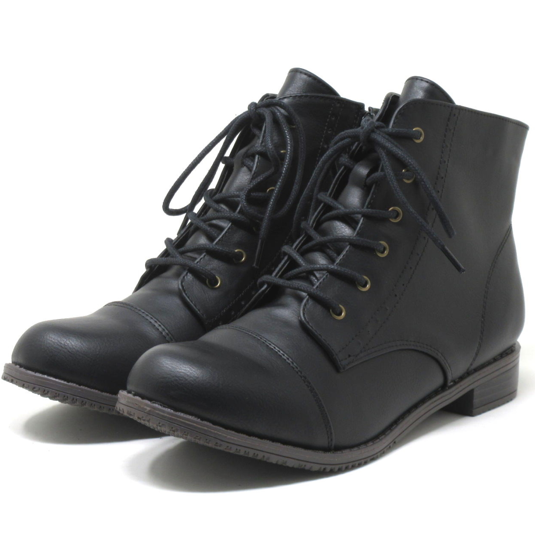 ショートブーツ 大きいサイズ レディース レースアップ ブーツ 25.5cm 26cm 対応 ストレートチップ レースアップブーツ 1415TW |  | 01