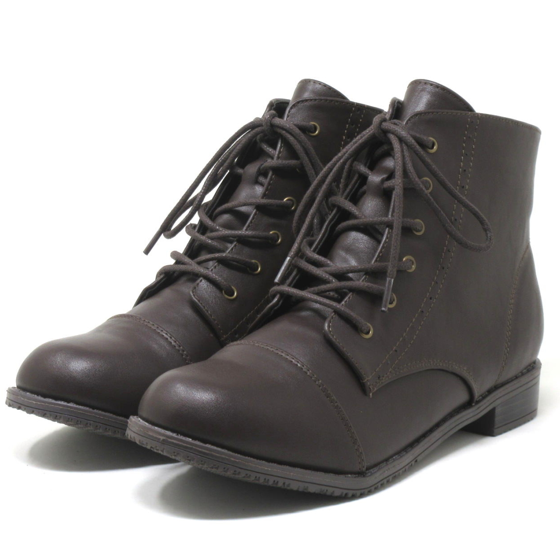 ショートブーツ 大きいサイズ レディース レースアップ ブーツ 25.5cm 26cm 対応 ストレートチップ レースアップブーツ 1415TW |  | 02