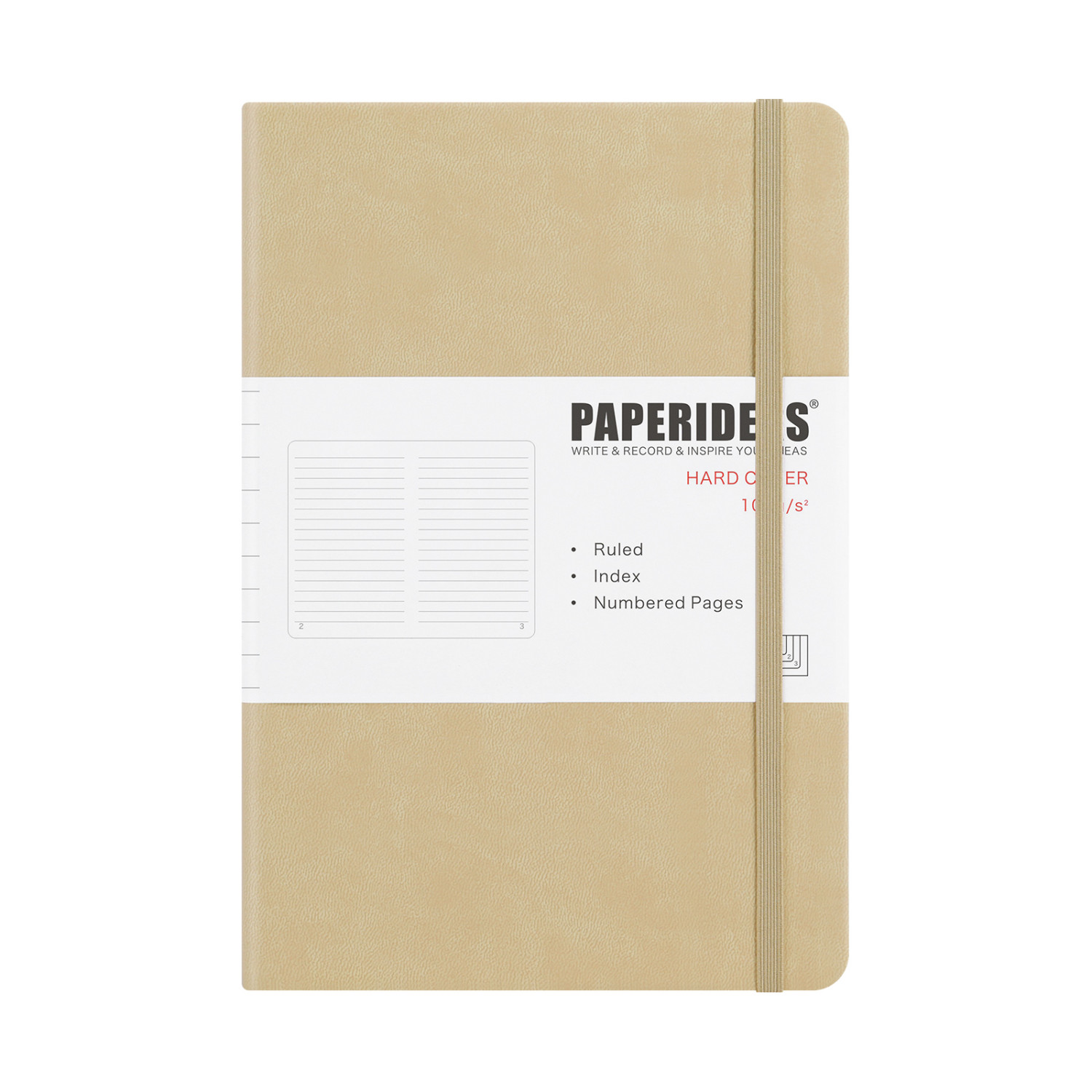 A5 横罫メモ帳 50ページ クリーム色 PAPERIDEAS ノート A5サイズ ハードカバー ノートブック メモ帳