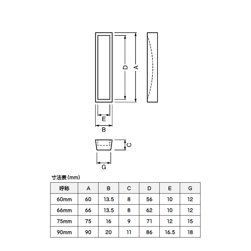 ベスト 木製舟底引手 天然木（白木） クリヤ No.843-W 66mm 良品の返品 