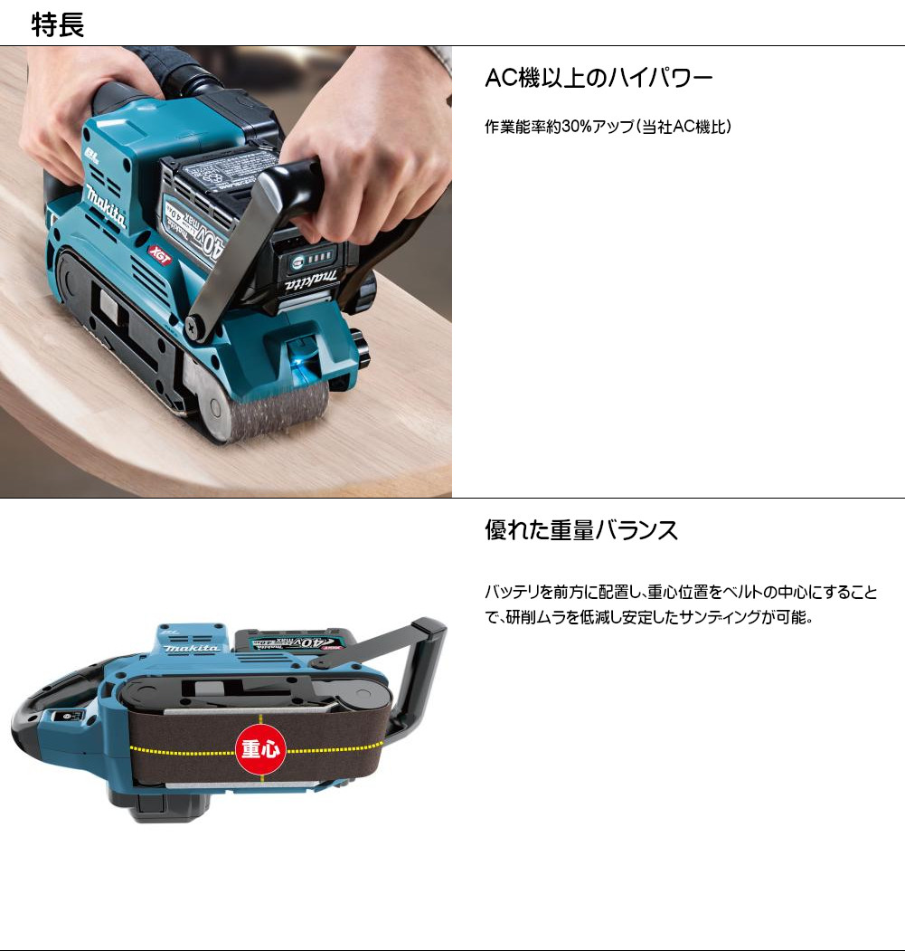 マキタ Makita 充電式ベルトサンダ 40Vmax ベルト幅76mm AC機以上の 