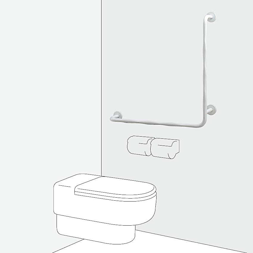 ユニオン 手すり (HBシリーズ) ステンレス ユニフォートモアホワイト サイズ：800×100×800 右用 HB-2912-01-R_1