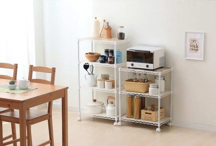 アイリスオーヤマ カラーメタルラック ウッドボード付き CMM-55073B