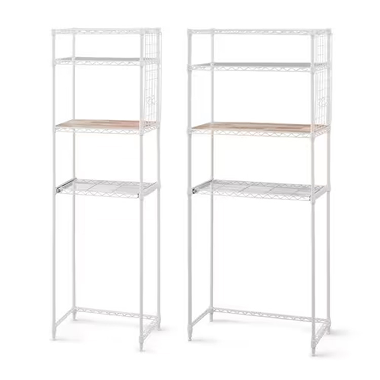 メタルラック レンジ台 大型レンジ対応 スライドトレー ホワイト