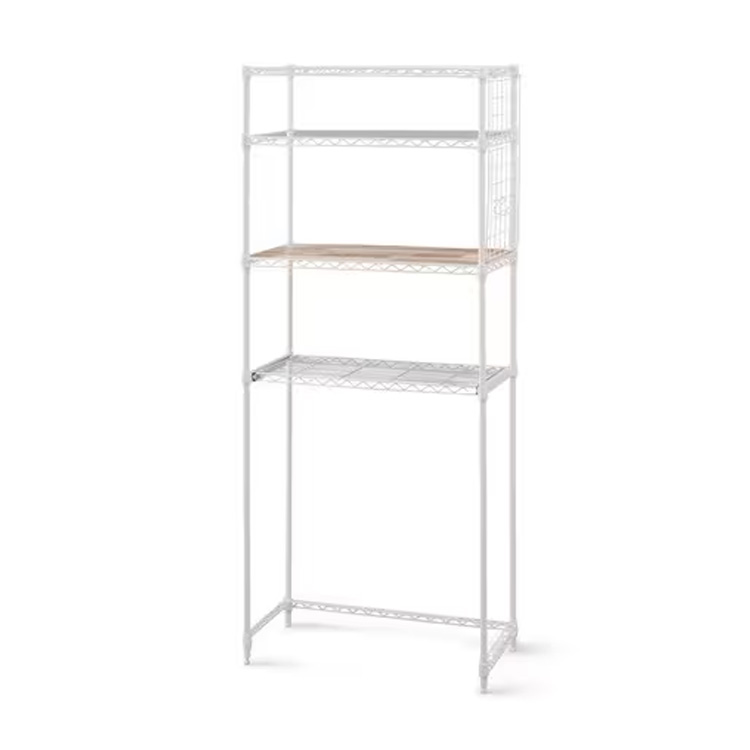 メタルラック レンジ台 大型レンジ対応 スライドトレー ホワイト