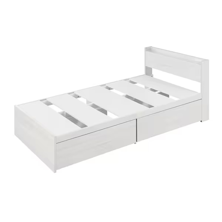 アイリスオーヤマ 大容量収納ベッド宮付き DSBM-S オフホワイト