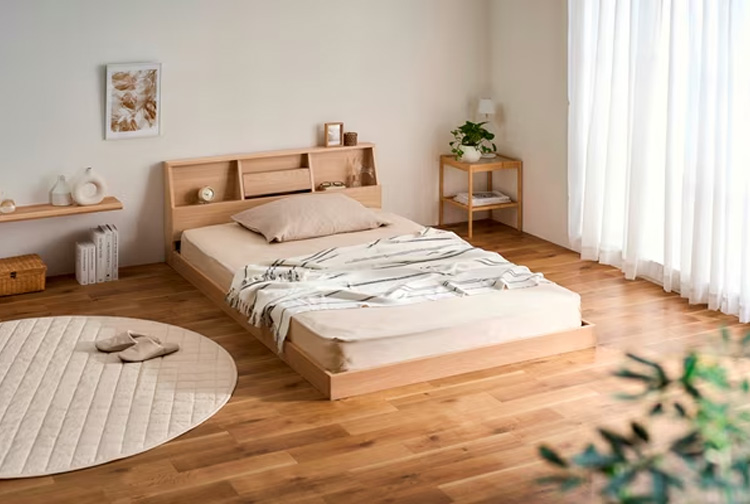 アイリスオーヤマ フロアベッド FBF-S シングル ウォールナット