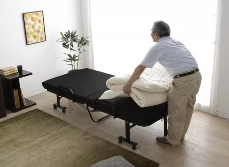 アイリスオーヤマ 折りたたみベッド コンパクト ブラック OTB-KRH 51cm 