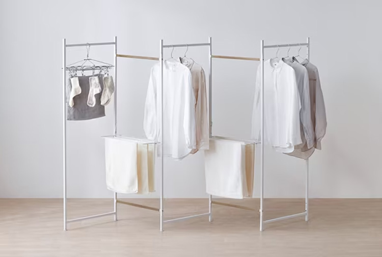 アイリスオーヤマ 折りたたみ物干し 5連タイプ OTM-250R ブラック