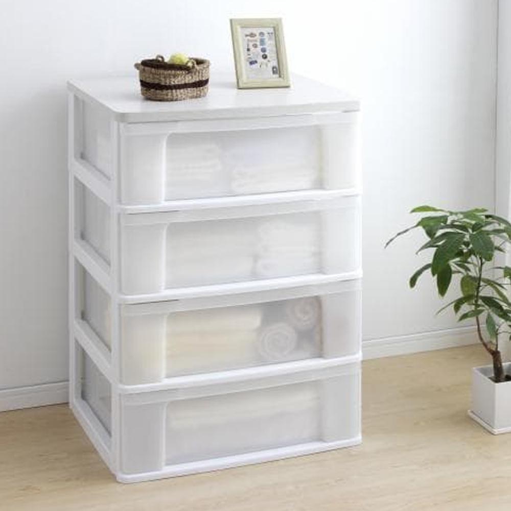 アイリスオーヤマ ウッドトップチェスト W654P 4段 ホワイト