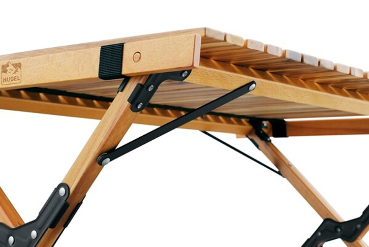 HUGEL アイリスオーヤマ　ウッドロールテーブル アウトドアテーブル 幅 約120cm HUGEL ウッドロールテーブル WRT-120