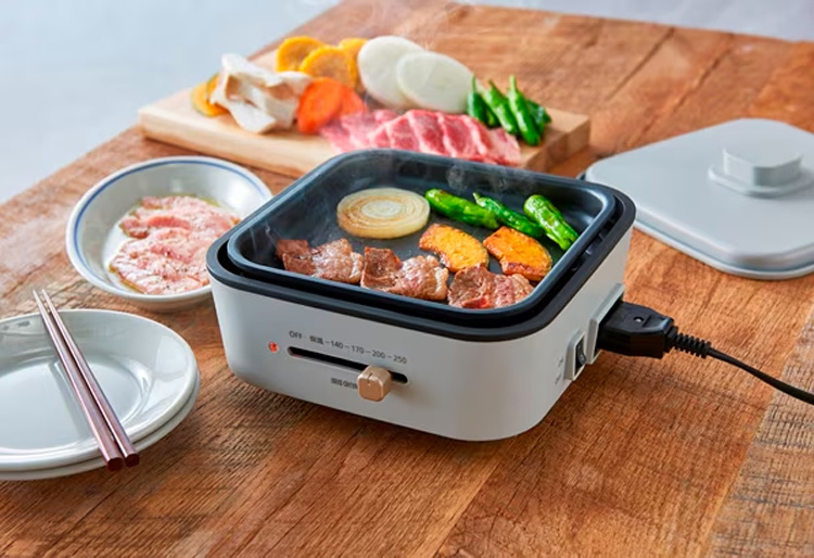 アイリスオーヤマ ミニグリルなべ 3枚プレート IGU-P3-D オレンジ