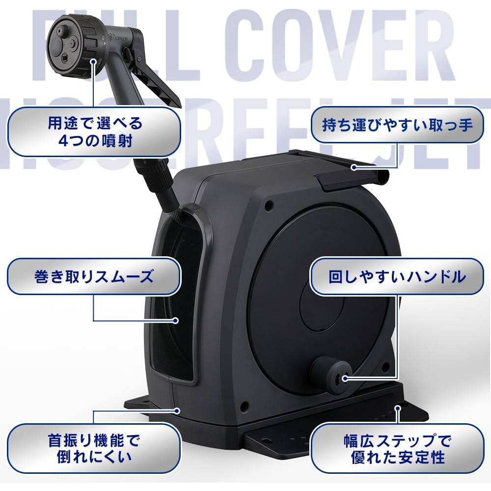 アイリスオーヤマ フルカバーホースリールJET 15m : カネマサかな