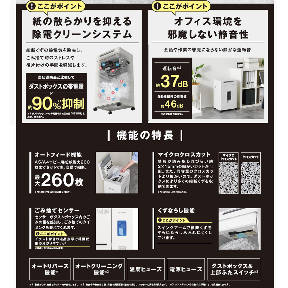 アイリスオーヤマ オートフィードシュレッダー AFS210C 28Lクロス