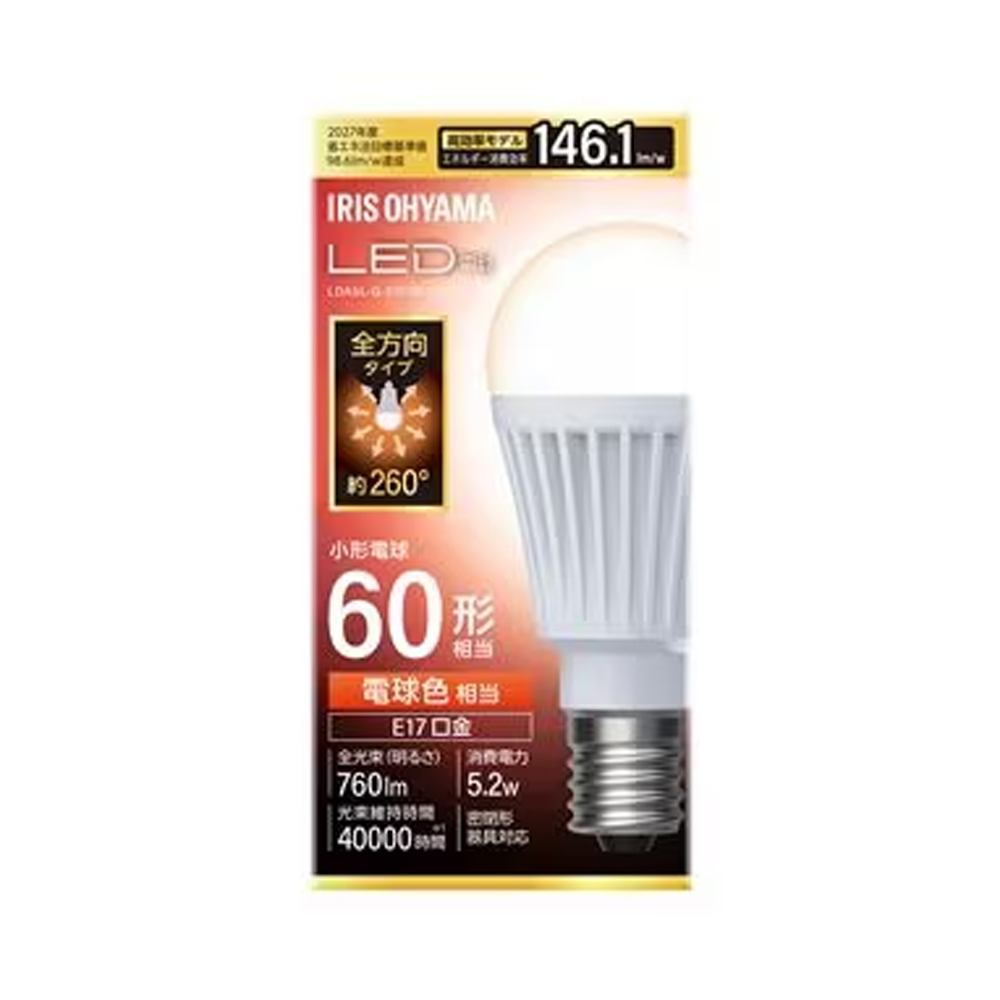 �A�C���X�I�[���} LED�d�� E17 LDA5L-G-E17/W-6T9 1�� �d���F/60�`����