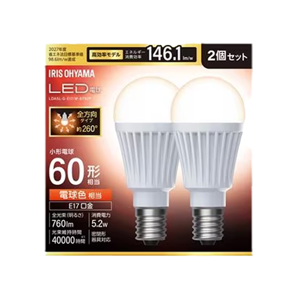 �A�C���X�I�[���} LED�d�� E17 LDA5L-G-E17/W-6T92P 2�� �d���F/60�`����
