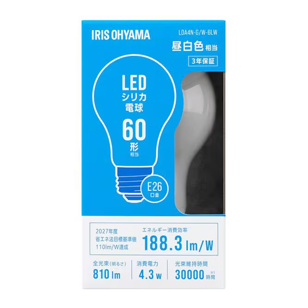�A�C���X�I�[���} LED�V���J�d�� E26 �S���� 60�`���� �����F LDA4N-G/W-6LW