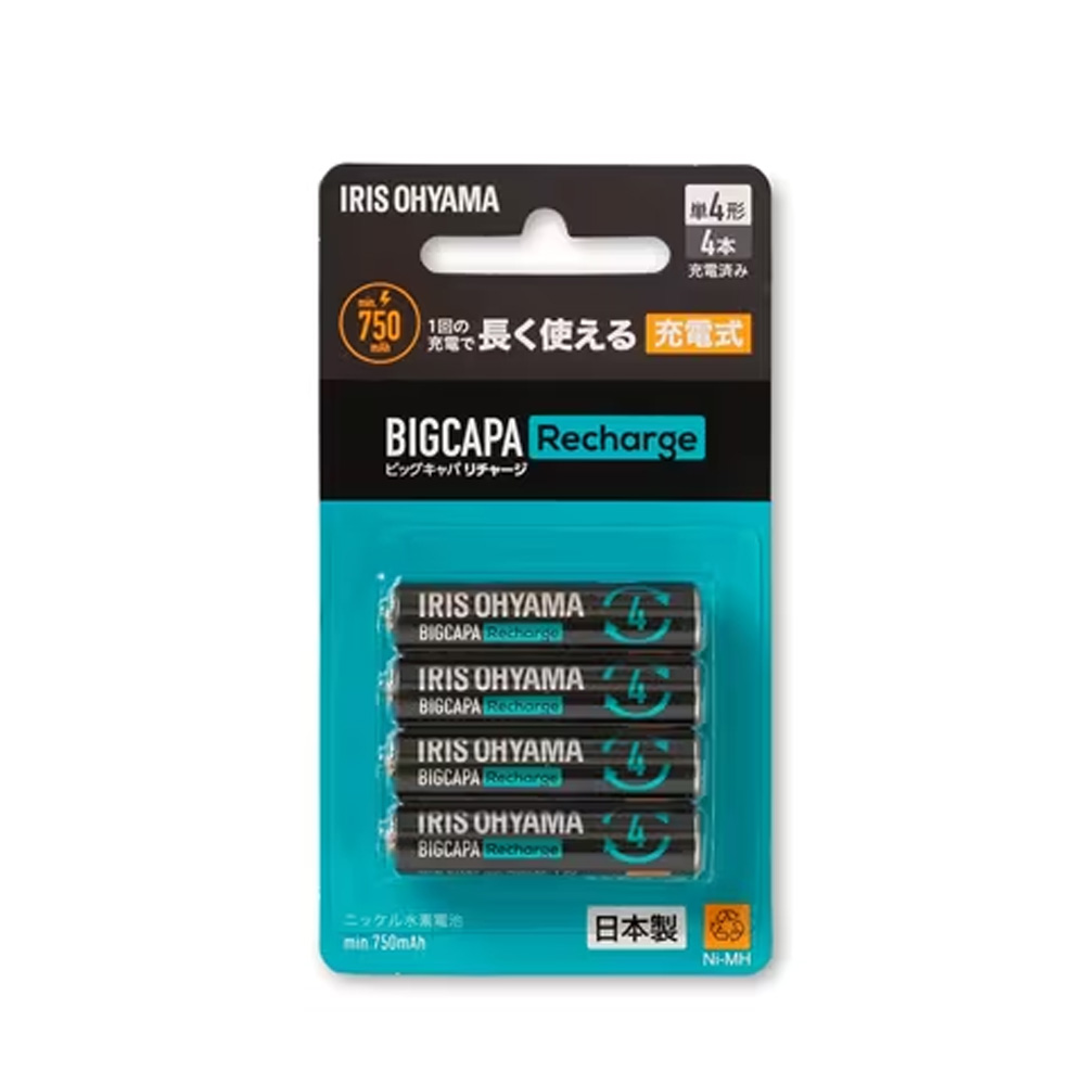�A�C���X�I�[���} BIGCAPA Recharge �j�b�P�����f�d�r �P4�` 4�{�p�b�N BCR-S4MH/4B