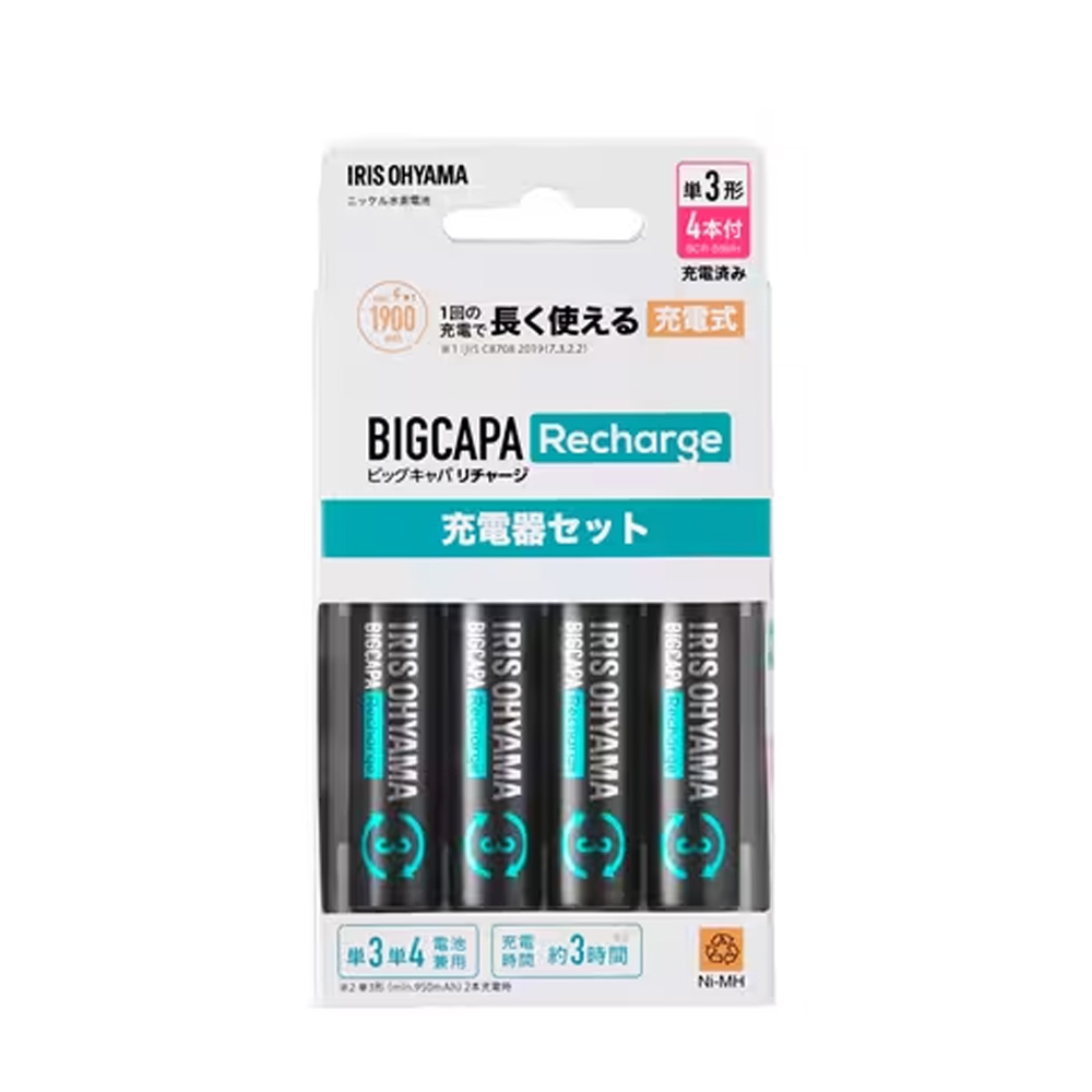 �A�C���X�I�[���} BIGCAPA Recharge �[�d��Z�b�g �P3�` 4�{�t BCR-SC3MH/4S