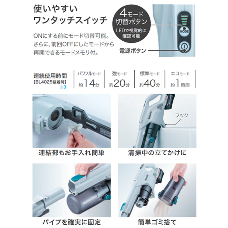 新品未使用　マキタ 充電式クリーナCL004GRDW白　サイクロン仕様 Amazon | マキタ40Vmax用充電式クリーナ CL004GZW バッテリ・充電器