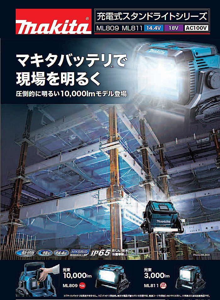 マキタ（makita） (純正品) 充電式スタンドライト ML809 明るさ調整3 