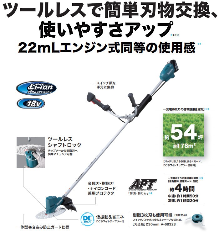 充電式草刈機 マキタ MUR191UDZ Uハンドル (分割棹) 本体のみ 18V 草刈