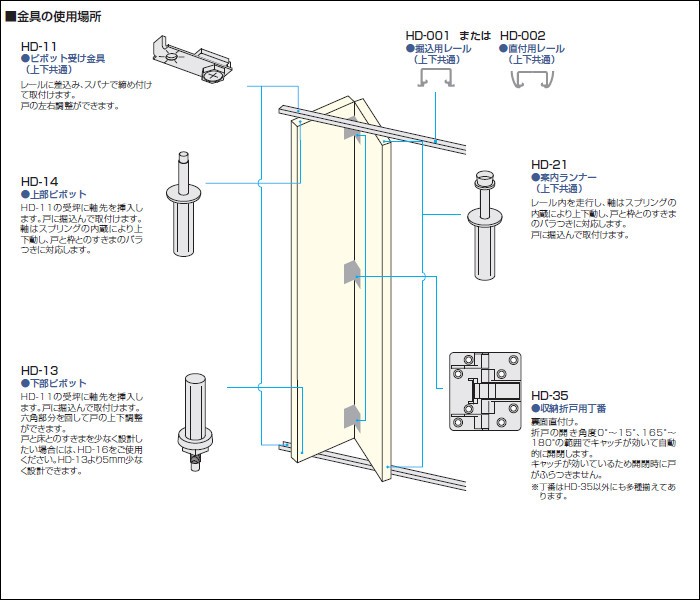 標準 アトム 収納 軸吊式 No336-set1B-91 24kg以下/戸1組 戸厚：20mm