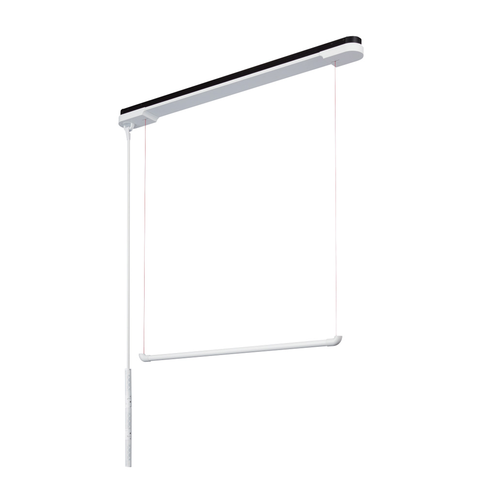AirBar エアバー 屋内物干 天井取付タイプ KS-NRP023-12WBKR airseries 昇降ストローク1200 スタンダードタイプ ヒモ色：レッドの画像