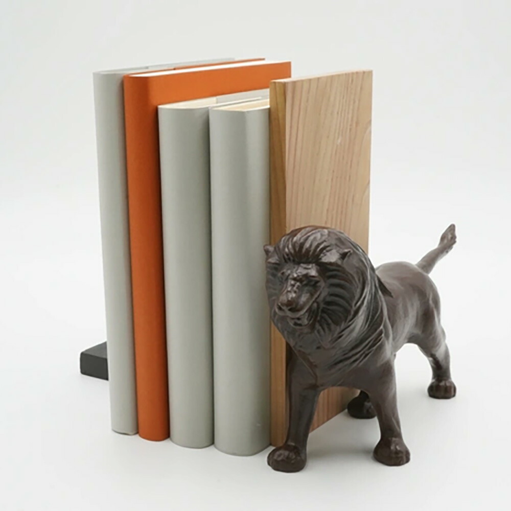 ライオン ブックエンド アクセサリー掛けドアストッパー プレゼント