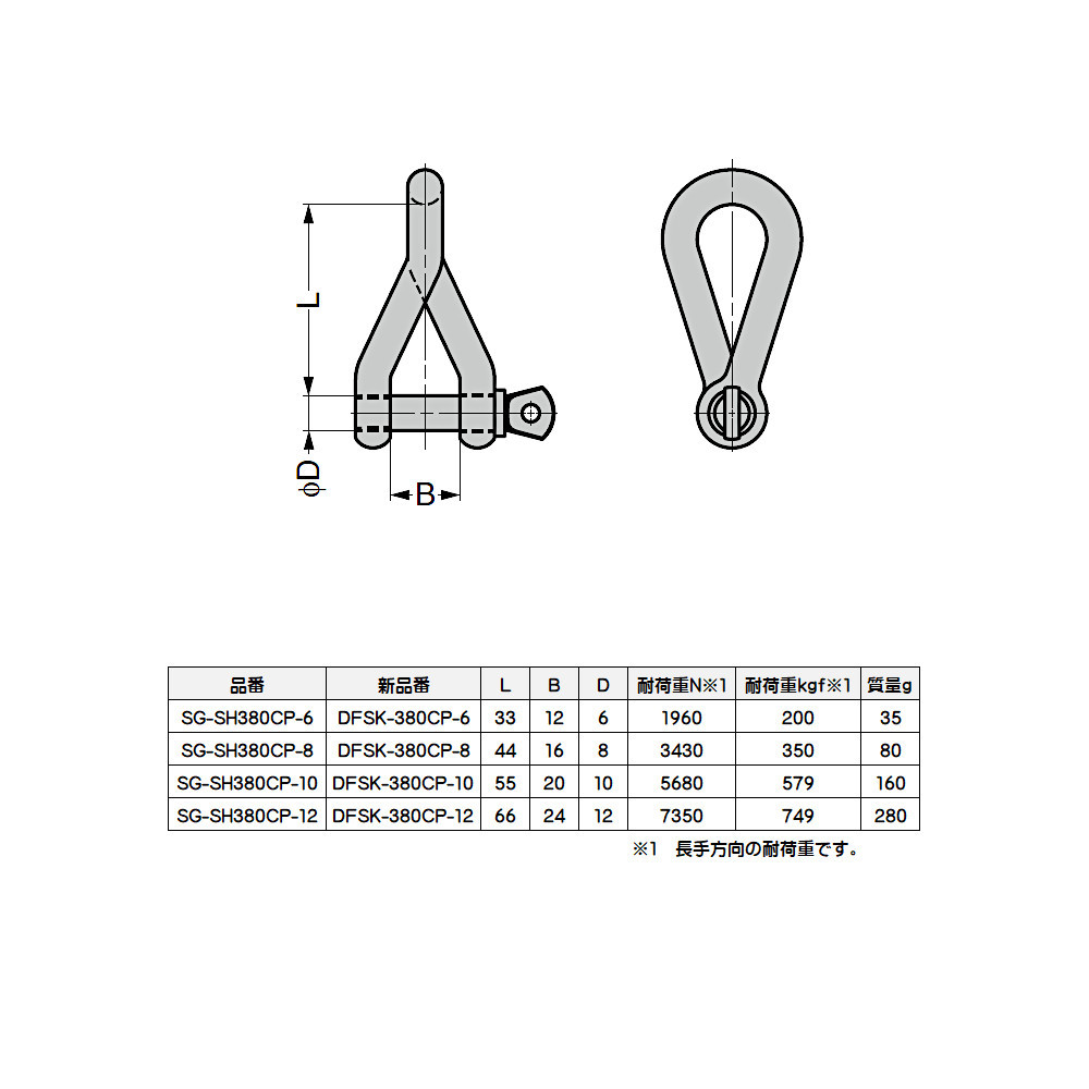 �X�K�c�l �X�e�����X �˂���V���b�N�� ���ω׏d�˂����ݎ� �X�e�����X�|(SUS316) SG-SH380CP-12 12mm