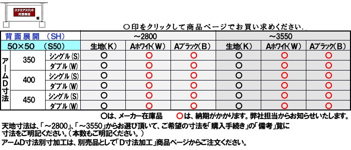 カネマサかなものe-shop - 背面展開 □40 □50（スリットパイプ壁面