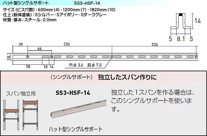 ハット型シングルサポート <br>ロイヤル シューノ32 <br>SS3-HSF-14 ...
