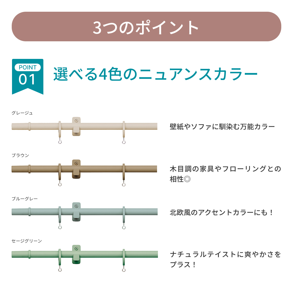 装飾レール モノブレンド16 グレージュ 正面付け シングルセット0.5~1.20ｍ Cキャップ カーテンレール メーカー直送/沖縄・離島お届け不可 TOSO製品ならカネマサ_3