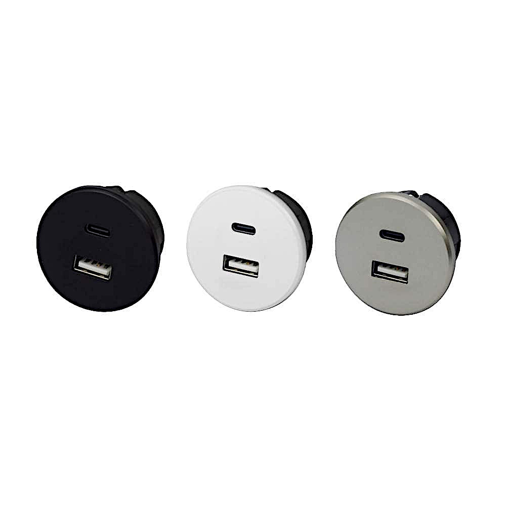 スガツネ 埋込充電用USBコンセント USB Type-C/Type-A対応 USB-TWIN-AC
