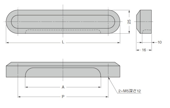 ステンレス鋼製 引手 ZL-2503型 スガツネ LAMP ZL-2503-160 つまみ