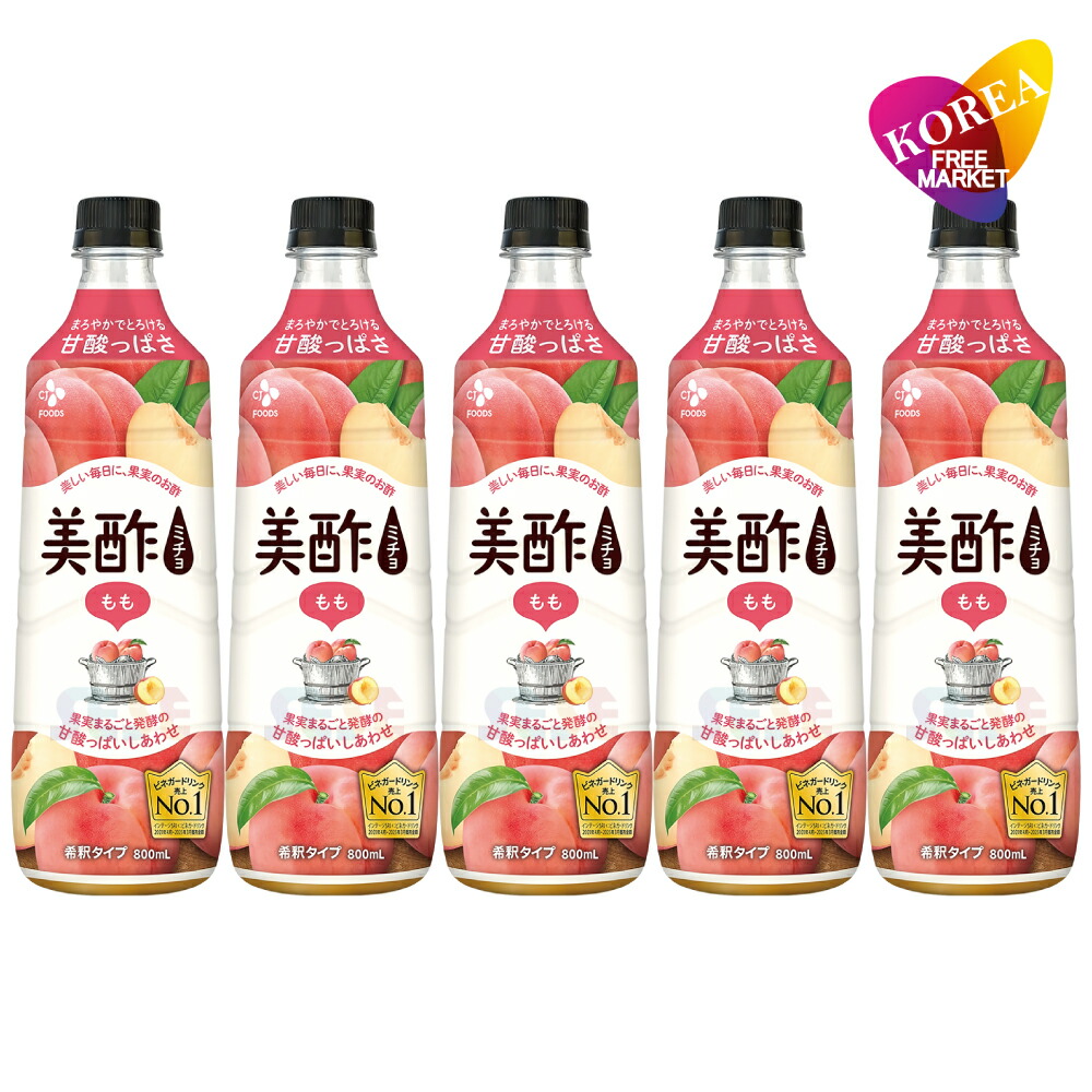 美酢 もも 800mL 5本セット 希釈タイプ 飲むお酢 ミチョ : 韓国 フリー