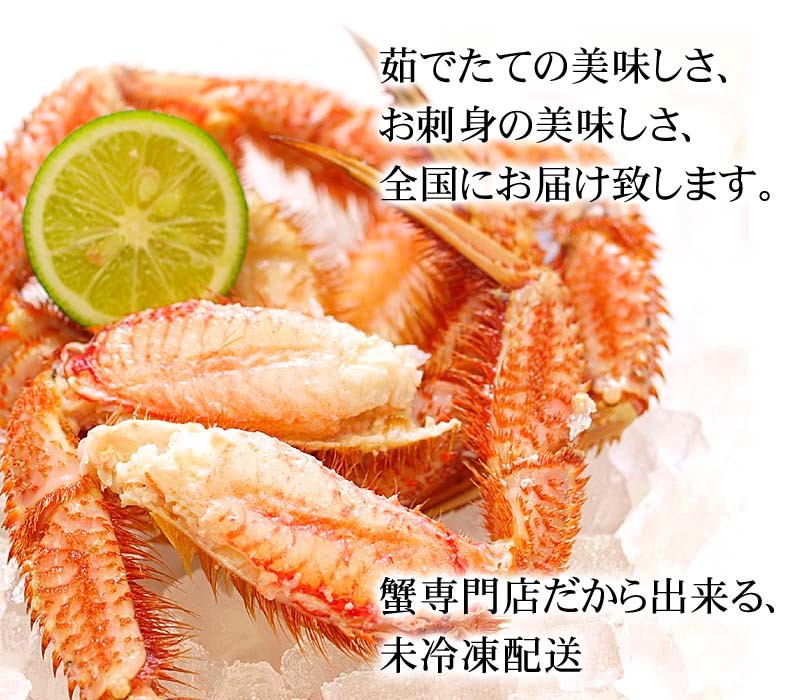 活蟹専門店だからできる未冷凍配送