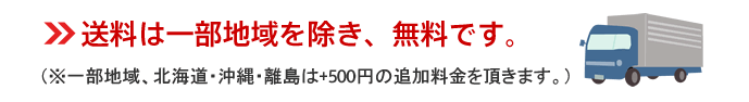 送料は一部地域を除き無料