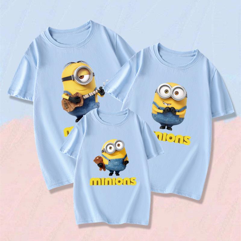 Tシャツ 親子ペア ミニオン tシャツ 半袖 トップス 大人用 子供 親子お揃い カップル ご夫婦揃い ペアルック 家族オソロ服 親子セットペア ペア 新作 親子ペアルック Tシャツ 半袖 ミニオン 怪盗グルーの