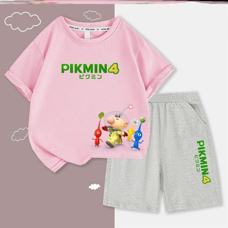 ピクミン 子供服 上下セット 半袖 Tシャツ 半ズボン キッズ 2点セット